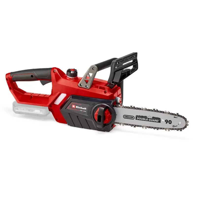 Tronçonneuse sans fil Einhell GE-LC 18/25 Li-Solo vue de profil avec guide Oregon de 25 cm, sans batterie